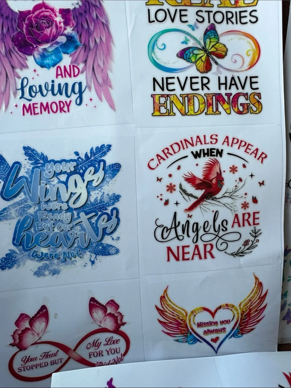 Colorful Memorial Sticker Sheet - Multicolor Inspirational Decals 23pcs